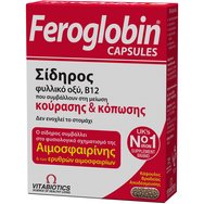 Vitabiotics Feroglobin Συμπλήρωμα Διατροφής Σιδήρου, Μετάλλων & Βιταμινών Β Βραδείας Αποδέσμευσης Κατά της Αναιμίας για Μείωση της Ατονίας & της Κόπωσης 30caps