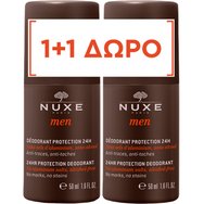 Nuxe Men Promo 24h Protection Deodorant Αποσμητικό 24ωρης Προστασίας με Ανθόνερο από Φασκόμηλο 100ml (2x50ml)