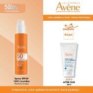 Avene Promo Invisible Spf50 Dry Touch Sun Care Spray 200ml & Δώρο After Sun Restorative Lotion for Face & Body Travel Size 50ml