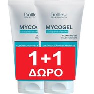 Bailleul Dermatologie Promo Mycogel Ciclopirox Olamine Cleansing Gel Καταπραϋντικό Τζελ Καθαρισμού με Αντιμικροβιακό Παράγοντα για Σώμα, Τριχωτό της Κεφαλής & Ευαίσθητη Περιοχή 300ml (2 x 150ml)