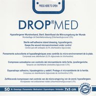 Master Aid Drop Med Sterile Self-adhesive Island Dressing 7cm x 5cm Αποστειρωμένες Αυτοκόλλητες Αντικολλητικές Γάζες σε Λευκό Χρώμα 50 Τεμάχια