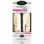 Power Health Promo High Potency Vitamin C 1000mg Rose Hip Συμπλήρωμα Διατροφής με Βιταμίνη C Υψηλής Ισχύος & Εκχύλισμα Αγριοτριανταφυλλιάς για Αντιοξειδωτική Προστασία & Ενίσχυση του Ανοσοποιητικού Συστήματος 40 Effer.tabs (2x20 Effer.tabs)