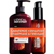 L'Oreal Paris Promo Men Expert BarberClub Beard, Face & Hair Wash Gel 200ml & Face & Beard Oil 30ml