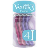 Gillette Venus 3 Colors Γυναικεία Ξυραφάκια μιας Χρήσης 3 Λεπίδων με Κινούμενη Κεφαλή για Βαθύ Ξύρισμα 4 Τεμάχια