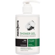 Macrovita Shower Gel Revitalization & Fresness for Men Ανδρικό Αναζωογονητικό Αφρόλουτρο με Βαμβάκι & Λυκίσκο με Αντλία - 500ml